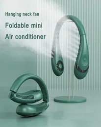 Recarregável protable silencioso bladeless pendurado pescoço ventilador de ar condicionado 3 velocidade ajustada viagem ao ar livre halter refrigerador 2205051285707