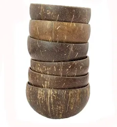 Miski kokosowe miska natura drewniana zastawa stołowa łyżka deserowa sałatka Zestaw skorupy ręcznie robione rzemiosło Dekoracja koktajlu 5710565