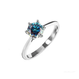 anelli di lusso anello di design per le donne argento sterling 925 1CT 2CT 3CT VVS anello di moissanite passaggio diamante tester anello di amore anello di fidanzamento per donna gioielli firmati