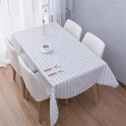 Table Cloth Rectangular Thin Tablecloth Lattice Printed Waterproof Oilproof Kitchen Dining Colth Cover Mat Oilcloth Wash