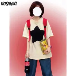 Women's T Shirt KOSAHIKI Kaus Grunge Peri Grafis Gambar Cetak Bintang Wanita Katun Estetika Y2k Atasan Kawaii Jepang 230427