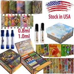 USA Local Warehouse GOLD COAST CLEAR Atomizers Vape Cartridges 0.8ml 1ml Empty Cartridge Packaging E Cigarettes Carts Oil Dab Pen Vaporizers 500pcs/lot