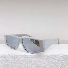 Sunglasses High Quality Rectangle Frame Women's 4453 Fashion Hip Hop Style Men's Glasses Silver Reflective Lenses Black Brown