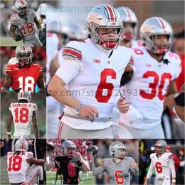 Customized Ohio State Buckeyes Marvin Harrison Jr. Jersey Kyle McCord Football Jersey New Gray Stitched Justin Fields Nick Bosa Devin Brown TreVeyon Henderson