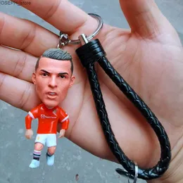 キーリングnostlgico futebol estrela chaveiros figura de futebol pvc bolo decorao boneca bonito jogador de futebol brinquedos fs lembrana presente chave J230427