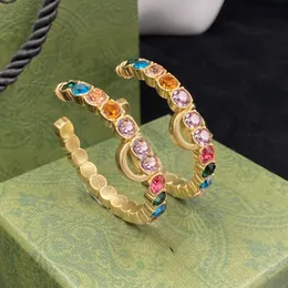 gold diamond earrings letter designer charm earrings for Woman Brass Fashion Jewelry Supply