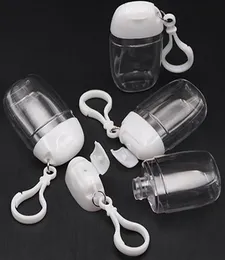30 مل زجاجة مطهر يدوي مع خطاف رئيسي حلقة واضحة شفافة البلاستيك حاويات قابلة لإعادة الملء زجاجات سفر 48A01329417