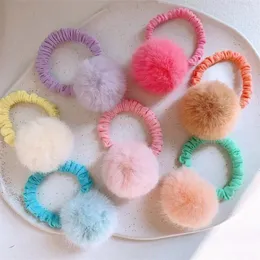 Hair Accessories 2023 Autumn And Winter Fashion Headwear For Girl Colorful Big Hairball Rope Children's Ponytail