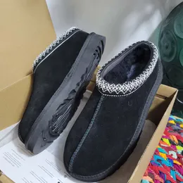 con scatola Pantofole Tasman Tazz Piattaforma con semi di senape Classico stivale ultra mini Ciabatte in pelliccia di castagno Pelle di pecora Inverno Donna Uomo Scarpe slip-on Tomaia in pelle scamosciata Lana Autunno