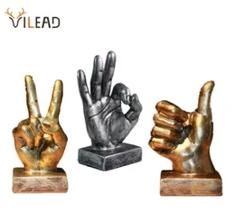 VILEAD Resin Gesture Finger Figurines American Retro Ornaments Home Coffee Shop Model Room Soft Decoration Furnishings 2111054747116