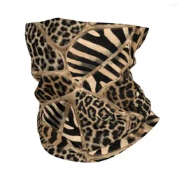 Berretti Leopardo e Zebra Etnico Tribale Ornamenti geometrici Bandana Ghetta per il collo Sciarpa avvolgente Texture in pelle animale Passamontagna più caldo