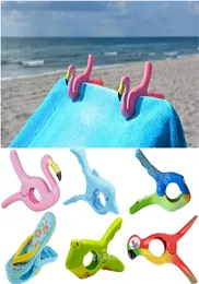 Large Clothes Pegs Hook Animal Parrot Dolphin Flamingo Shaped Beach Towel Clamp To Prevent Wind Plastic Clothespin Cute Drying Cli8621900