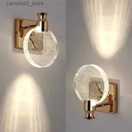 Lâmpadas de parede bolha cristal lâmpada parede luxo quarto arandela lâmpada cabeceira tv fundo parede sala estar decoração casa luminária q231127