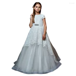 Girl Dresses Fancy Little Girls White Long Fantasia Infantil Para Menina Vestido Princess First Communion For