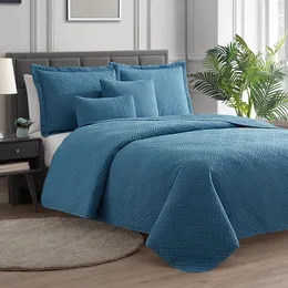 Quiltuppsättning sängäcke - Ultra Soft Microfiber - Weave Pinsonic Lightweight Coverlet - Quilted Comporter 5 Piece Bedding Set - 2 Pillow Shams,