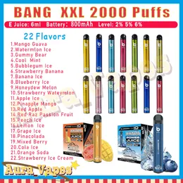 Оригинальные одноразовые электронные сигареты Bang xxl 2000 Puff, капсула 6 мл, 800 мАч, перезаряжаемая батарея, электронные сигареты Puff 2K 2% 5% 6% одноразовые вейпы