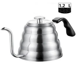 Tetera de acero inoxidable para té y café con termómetro, boquilla fina con cuello de cisne para verter sobre la cafetera, funciona en la estufa, 40oz12L9310050
