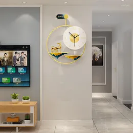 Zegary ścienne Unikalne LED Modern Clock Kuchnia duża rozmiar zabawa kolorowe nordyckie rustykalne proste dekoracje Wandklokken Home WW50WC