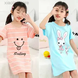 Пижама Детский девочки 100% хлопковая ночная рубашка мультфильм ночная рубашка девчонка ночная одежда лето короткие рукава кошки ночная одежда детская одежда хорошая