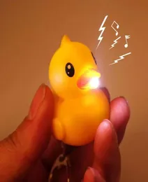 Creative Led Yellow Duck Keychain with Sound Animal Series Rubber Ducky Key Ring Toys Doll gift5982565