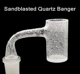 Sandblasted Quartz Banger 14mm Fully Weld 25mm Dab Nails with Beveled Edge 90 Male Joint Patterns Bucket Banger for Oil Rig Glass 9537621