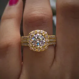 ウェディングリングCaoshi Bright Cubic Zirconia Bands女性ファッションリングアクセサリーゴージャスな女性婚約式ジュエリー卸売231124