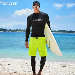 수영복 Sailbee UV Protection Rashguard Men Long Sleeve Swimsuit Mens 수영 의류를위한 Rash Guard Quick Dry Surf Driving Shirt