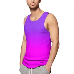 Herren-Tanktops, bedruckt, tägliches Top, Neon-Lila und Rosa, Fitnessstudio, Herren-Design, Streetwear, ärmellose Westen, 3XL, 4XL, 5XL