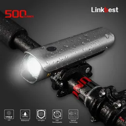 Cykelbelysning LinkBest Bike Light Rainproof USB Raddningsbar LED 2200mAh Front Lamp -strålkastare Aluminum Ultralight Ficklight Bicycle Light P230427