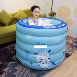 Bathtubs Adult Thick Folding PVC Inflatable Bathtub Household Portable Soaking Bath Barrel Heat Preservation Children's Swimming Pool