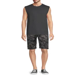 Män är 11 tryckta fleece jogger shorts, storlekar S-XL