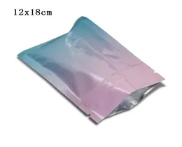 300pcslot 12x18cm Bolsa de Mylar de almacenamiento impermeable para alimentos y dulces sellable térmicamente Bolsas con cremallera de papel de aluminio resellable 9031716