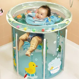 Vasche da bagno piscina vasca da bagno graziosa trasparente spessa portatile grande pieghevole pieghevole per bambini gonfiabile spa spazzò banheira prodotti per la casa 60