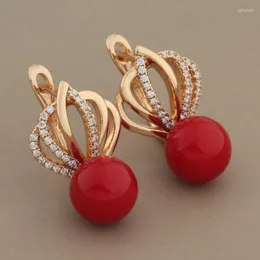 Boucles d'oreilles pendantes 2023 bijoux tendance luxe boule inhabituelle forme perle goutte cuivre coréen pour les femmes mode