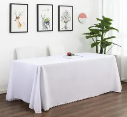 Table Cloth 100 Polyester Rectangle Square White Ivory Black Plain El Restaurant Party Tablecloths For Wedding3028677