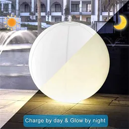 Nocne światła Słoneczne Lampy basenowe Outdood Solar Garden Light Inflatible Floating Ball Light Waterproof Color Zmieniający się LAMPA LED YQ231127