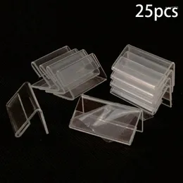 Quadros 2023 Est Tag Placa Ferramenta Transparente 25 Pcs 6/4cm Acrílico Display Titular L-Em Forma de Etiqueta Preço Tags Rack