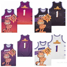 Film Basketball Film 1 Garfield PHX Trikots Herren 2004 Retro Team College Für Sportfans Reine Baumwolle Retire Atmungsaktiver Vintage Pullover HipHop University Shirt Herren