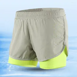 Gymkläder män som kör shorts mesh falska tvåstycken snabb torr sport fitness jogging träning träning träning