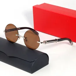 نظارات Carti مصممة نظارة شمسية النساء للرجال العلامة التجارية الفاخرة C ديكور شهيرة سفر القيادة المعدنية النمر النمر الخشبي نظارات الأشعة الشمس UV4 Lunettes de Soleil Homme