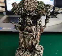 16cm樹脂彫像ギリシャの宗教ケルティックトリプル女神彫刻figurineホープハーベストホームデスクトップデコレーション2206144571675