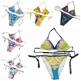 Costume da bagno sexy a due pezzi da spiaggia per donna moda bikini di vendita caldo costume da bagno estivo con cinturino allacciato di marca di lusso