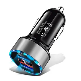 Dual Usb Car Charger Adapter 2 Usb Port Led Display 3.1A Quick Smart Car Charger For iPhone Samsung Huawei Mobile Phone