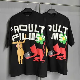 Men's T-Shirts Camiseta masculina de vero casual desenhos animados ins moda algodo imprimir high street y2k solto manga curta topo J230427