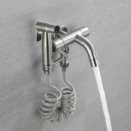 Bathroom Sink Faucets Toilet Bidet Faucet Balcony Bibcock Stainless Steel Portable Shower Wall Mount Mop Washer Tap For Garden Washroom