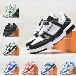 Designer flat Sneaker Virgil Trainer Casual Shoes Denim Canvas Leather Lace Up Abloh White Black Green Letter Overlays fashion Platform mens womens Low Sneakers