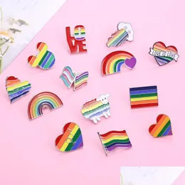 Akcesoria z kreskówek Rainbow LGBT broszka flaga flaga owiec myszy Pinki emaliowane lesbijki gays duma kochanka ubrania ubrania klapy pin prezent 13 c dhcqz