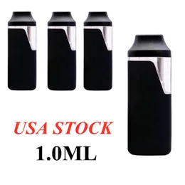 USA STOCK Penna Vape usa e getta 1ml Carrelli per sigarette elettroniche Olio denso Vuoto Formato palmare Penne a forma di scatola Batteria ricaricabile 280mah Vaporizzatore a spirale in ceramica B100 200 pz / lotto