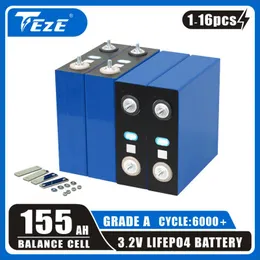Nova bateria 1-16pcs 3.2V 155Ah LifePo4 DIY12V bateria de carregamento 150Ah Célula solar de fosfato de ferro de grau A UE livre de impostos