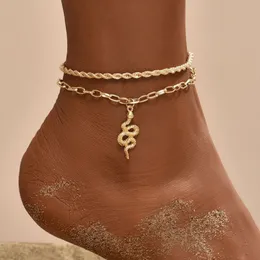 발목 vagzeb bohemian snake 여름 anklets 여성용 발목 팔찌 다리 체인 Femme Barefoot Jewelry Beach 액세서리 Mujer 230426